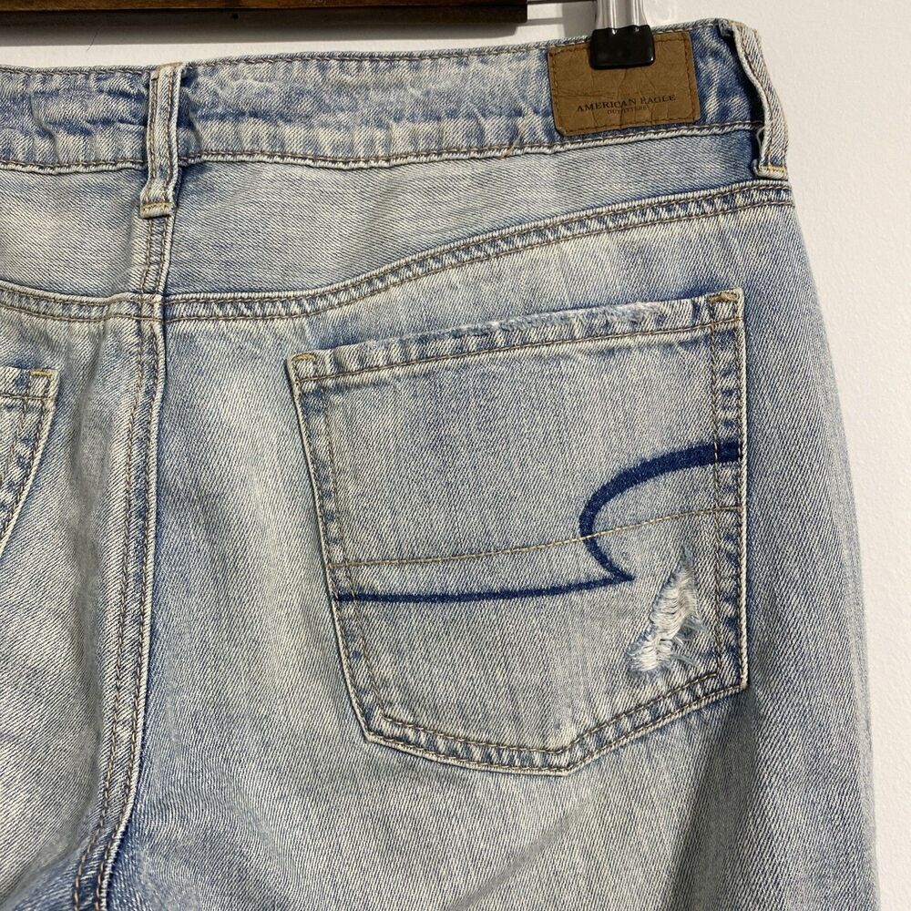 American Eagle Jeans Women's 6 Blue Tomgirl Ripped Distressed Destroyed Trashed - Picture 8 of 12